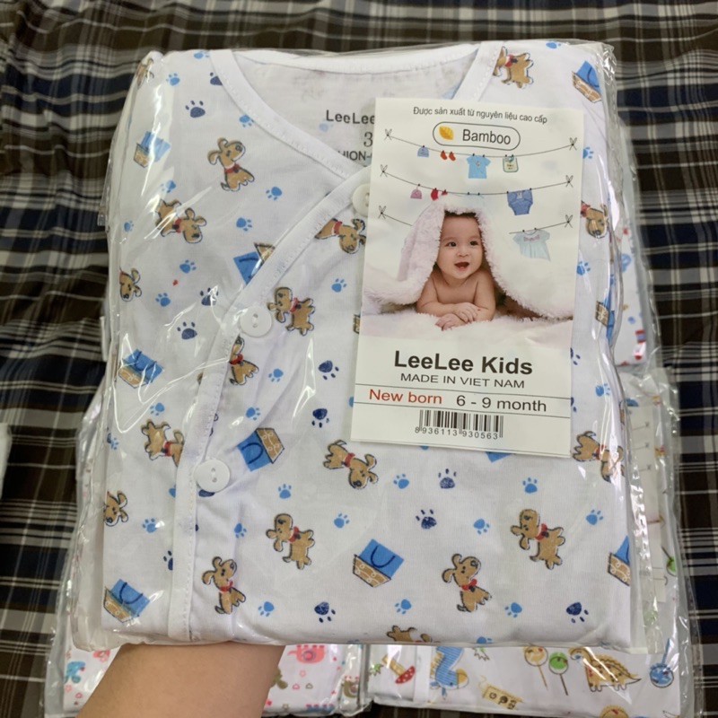Bộ quần áo dài tay lệch vai cho bé Lee lee Kid 0-9M