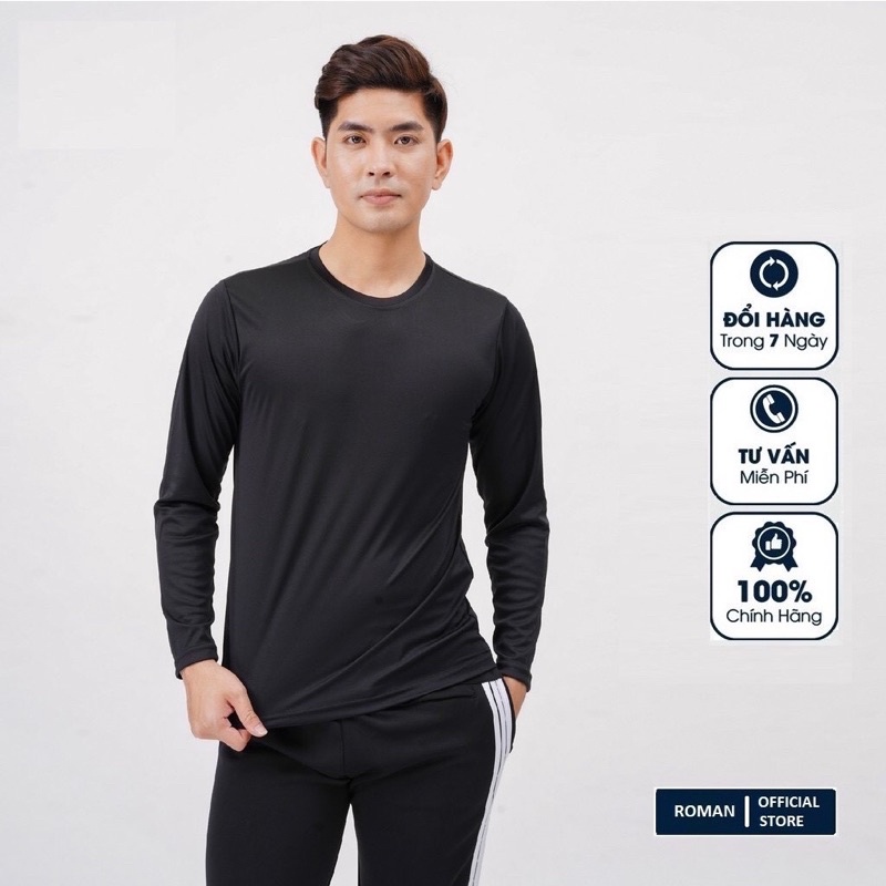 Áo thun nam tay dài thể thao cổ tròn vải thun lạnh cao cấp mặc nhà đi chơi AGN