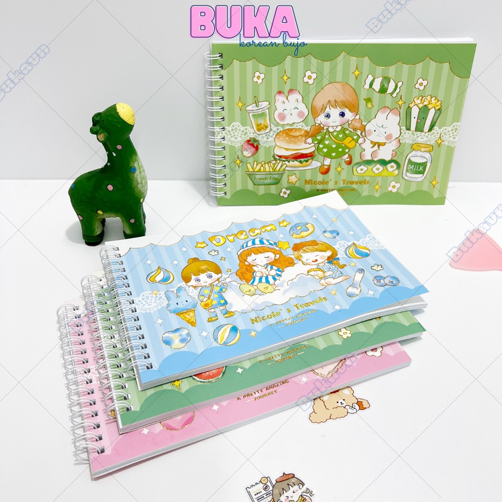 Sổ chiết và lưu trữ sticker washi size A5 có lò xo Buka Sổ bảo quản hình dán washi tape