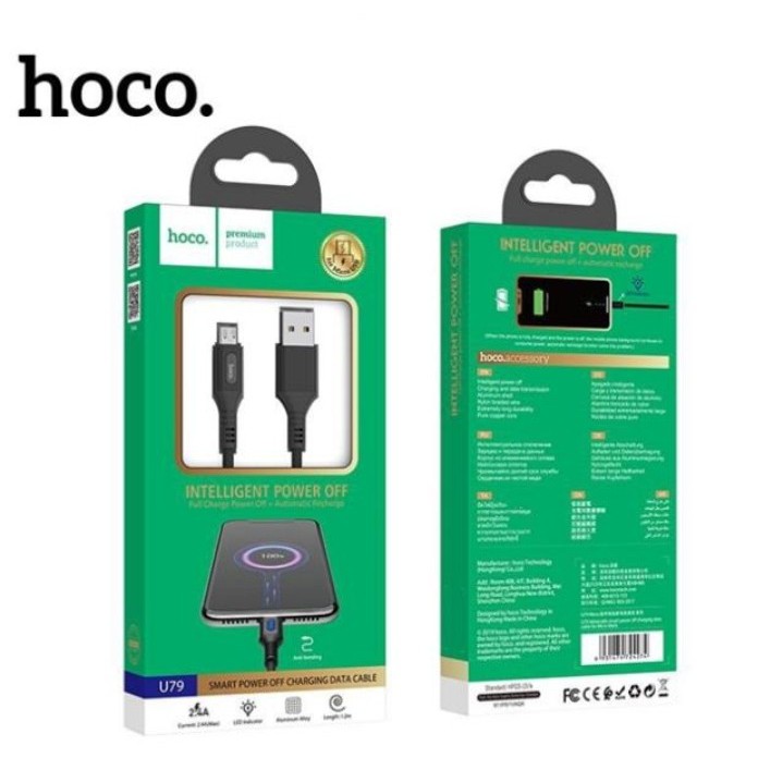 Dây Cáp Sạc Tự Ngắt Thông Minh Hoco U79 Micro usb Chiều Dài 1.2M