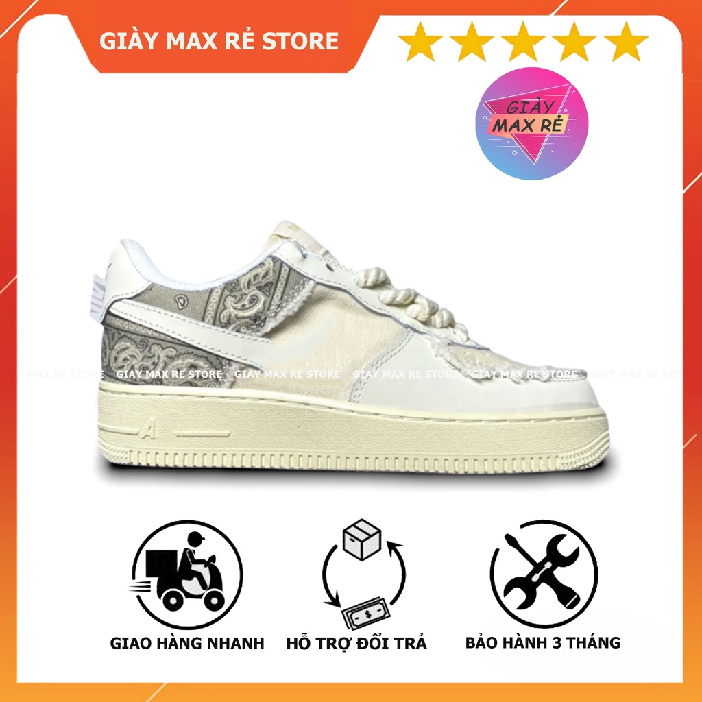 Giày Sneaker Ari Forrce.1 Thổ Cẩm, Dây Thừng Hàng Chuẩn Bản Trung Nam Nữ Cao Cấp Full Box Bill