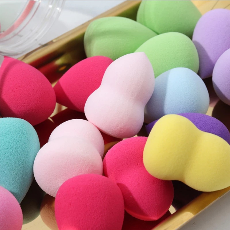 Set 12 Miếng Mút Tán Kem Nền / Phấn Phủ / Bông Mút Trang Điểm Không Chứa Latex Dùng Để Trang Điểm