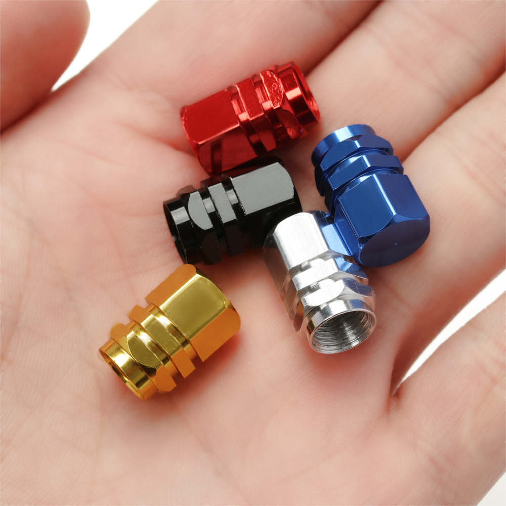 Set 4 Nắp Van Bánh Xe Hơi/Xe Máy/Xe Đạp Bằng Hợp Kim Nhôm Chống Nước 5 Màu Sắc