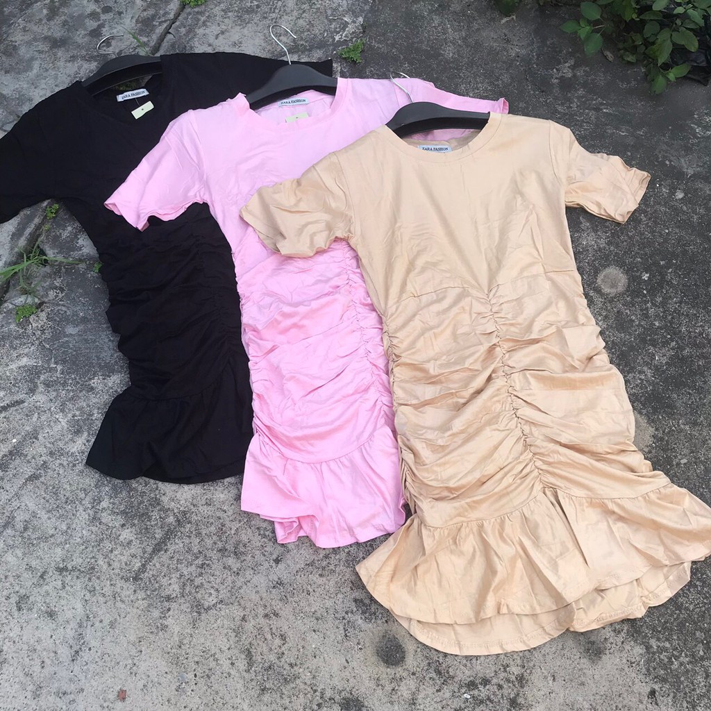 Váy body đuôi cá đầm body đuôi cá tay ngắn dúm eo mẫu hót chất siêu đẹp siêu dễ thương đầm dự tiệc