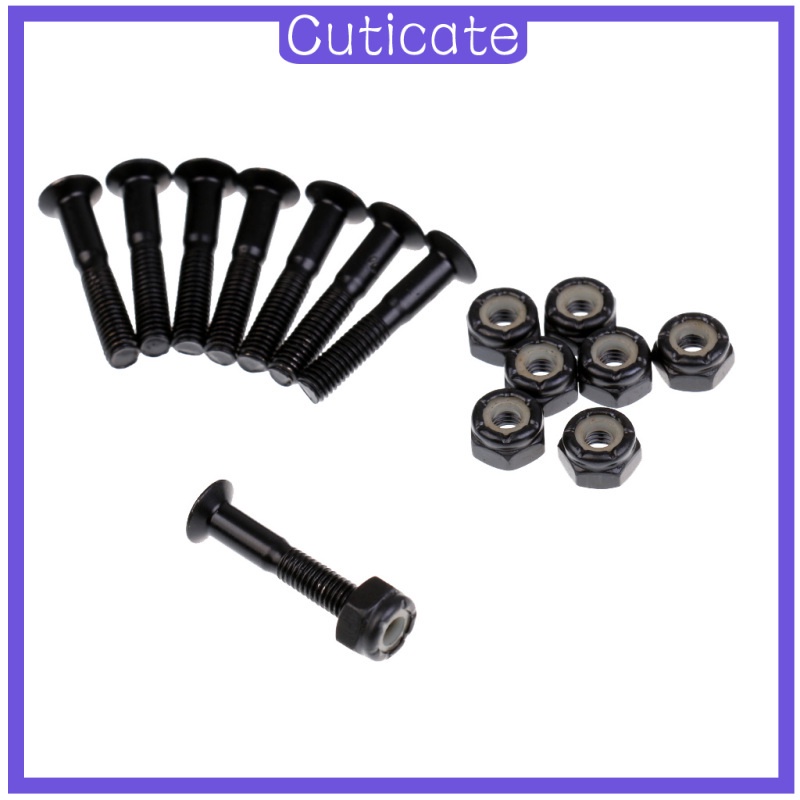 Set 8 đai ốc màu đen 25mm chuyên dụng cho ván trượt