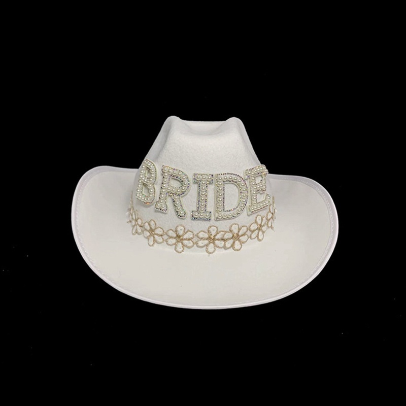 Brroa Mũ Fedora Đính Đá Chữ BRIDE / MRS Lấp Lánh Phong Cách Phương Tây Cho Cô Dâu / Chụp Ảnh