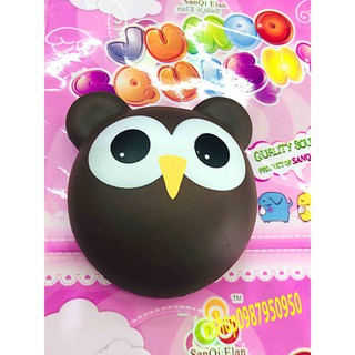 Squishy Bánh Mặt Cú Mèo Nâu