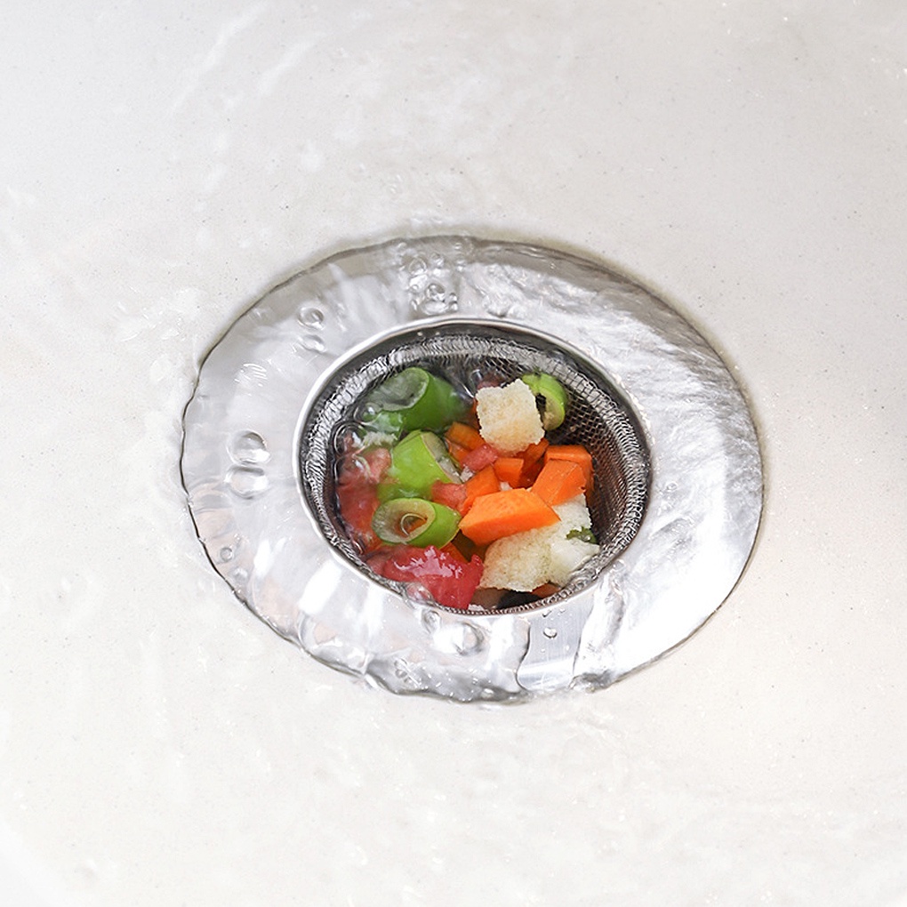 Sink Strainer Stainless Steel Anti-clogging Basin Filter Basket Hole Sewer Reusable Bath Hair Catcher【Huiteni】