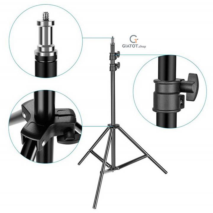 Tripod 2.1m khung nhôm sử dụng trong Studio tặng kèm điều khiển bluetooth, hàng đẹp GiatotHN