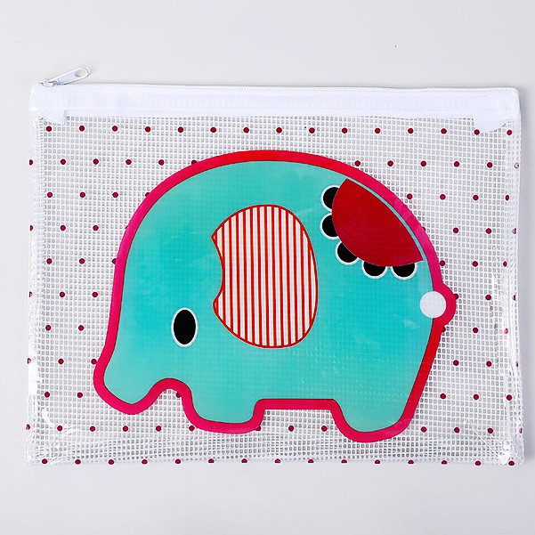 Túi đựng hồ sơ trong suốt in họa tiết hoạt hình dễ thương có khóa kéo tiện dụng | BigBuy360 - bigbuy360.vn