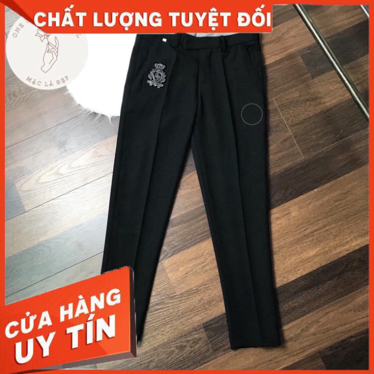 Quần Tây Nam 💕1𝖍𝖆𝖓𝖉💕 Quần Âu Đen Thêu Họa Tiết Logo DG Dáng Ôm Ống Bó Hàn Quốc - Mặc Là Đẹp - Mã DG2 - Hàng nhập k
