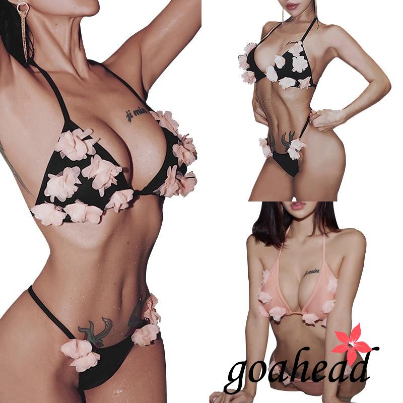 Bộ Bikini 2 Mảnh Họa Tiết Hoa 3d Quyến Rũ Cho Nữ