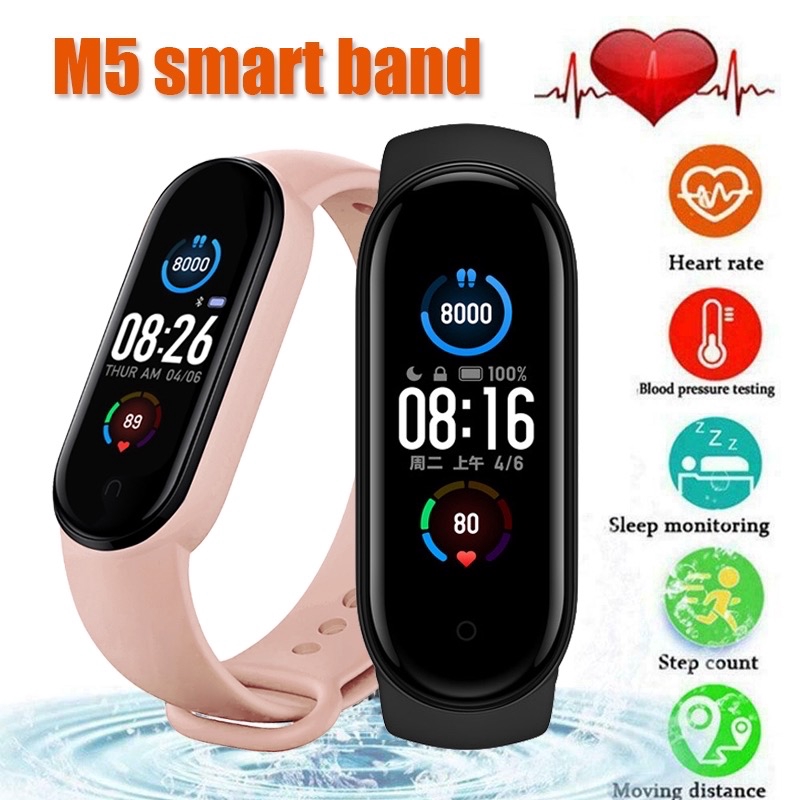 Vòng Đeo Tay Thông Minh M5 Bluetooth Ip67 Chống Nước Theo Dõi Nhịp Tim Cho Ios Android Fitpro Miband 5