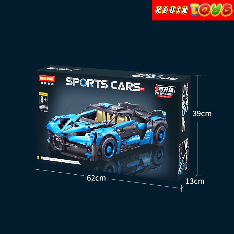 Đồ Chơi Lắp Ráp Kiểu LEGO Technic Xe Điều Khiển Từ Xa Mô Hình Siêu Xe Bugatti Chiron No.88008 Với 3101 Mảnh Ghép