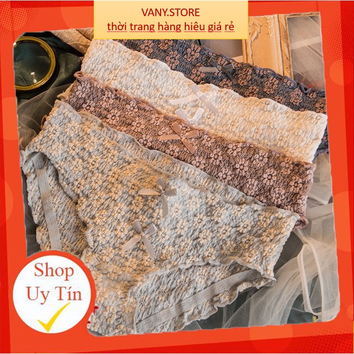 Quần Lót Nữ ❤️FREESHIP❤️ Quần Chíp Ngàn Hoa Nhí Cao Cấp có đính 2 nơ giữa sexy quyến rũ mẫu A48