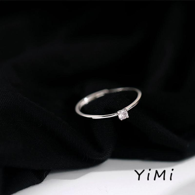 Nhẫn Hở Mạ Bạc 925 Đính Kim Cương Nhân Tạo Sang Trọng Cho Nữ