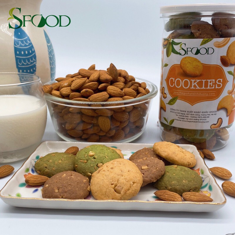 (Giao hỏa tốc Hà Nội) Bánh Cookies giảm 50% đường Sfood 500 gram