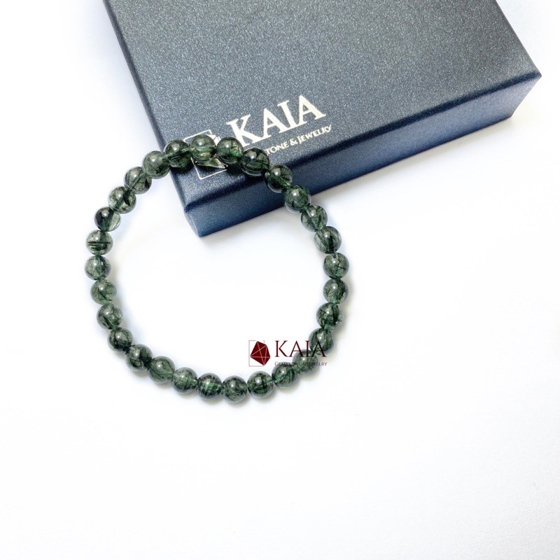Vòng tay phong thủy thạch anh tóc xanh thiên nhiên 6 li KAIA