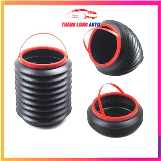 Xô nhựa lò xo 4 Lít gấp gọn tiện dụng dùng trên xe hơi ô tô hoặc câu cá
