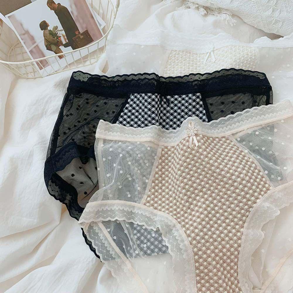 Quần Lót Lưới Co Giãn Thoáng Khí Họa Tiết Chấm Bi Nhiều Màu Sắc Phong Cách Hàn Quốc Gợi Cảm Cho Nữ