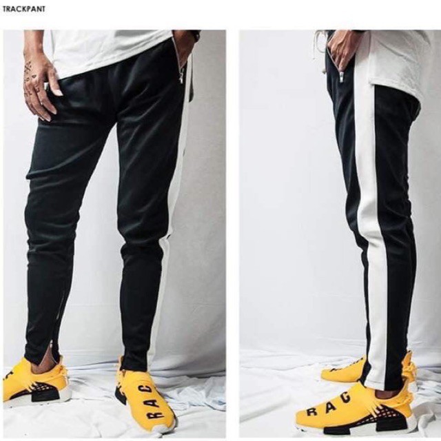 Quần Track Hot Hit - Quần Rapper - Retro Pants Zipper Đen Line Trắng / Đen Line Đỏ ảnh thật