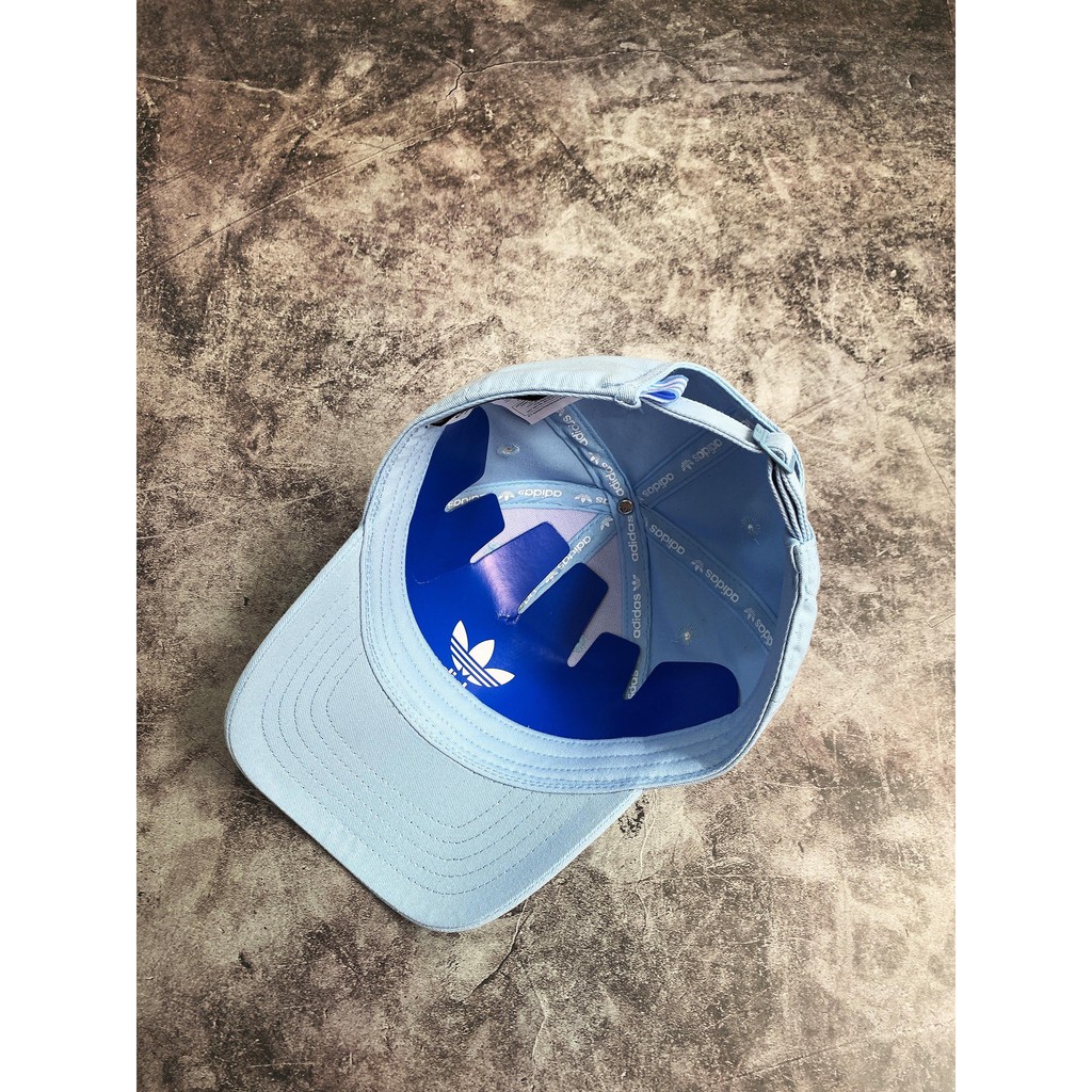 (HÀNG XUẤT XỊN) Mũ / Nón das xanh logo trắng Trefoil Logo Baseball Cap / Clear Sky Made in Thailand full tag code