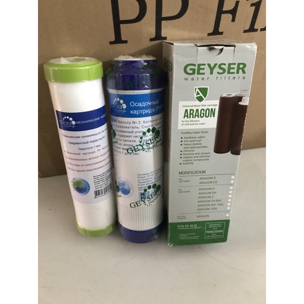 Bộ 3 Lõi Lọc Nước Geyser 1,2,3 Chính hãng - Chuyên dùng thay thế cho máy lọc nước Geyser Tk8