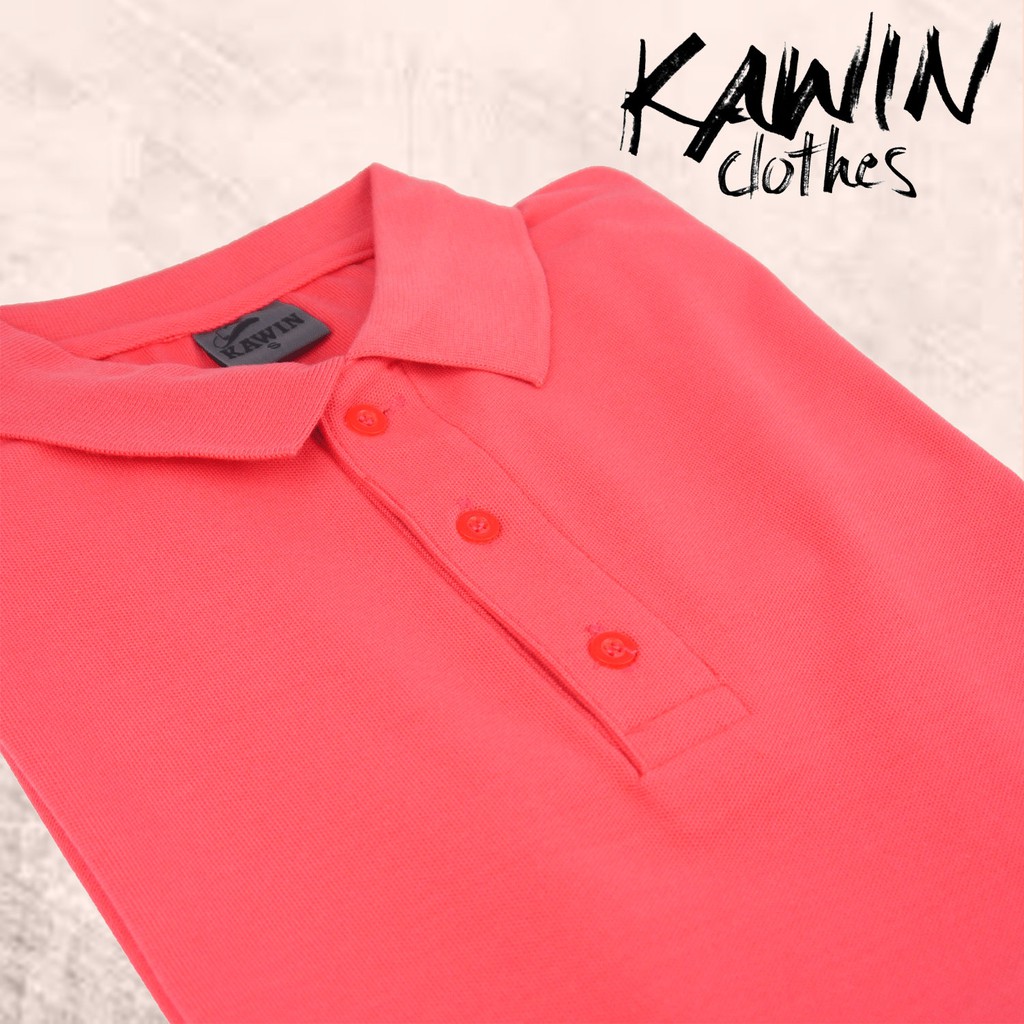 Áo Polo KAWIN Cho Nam / Nữ Màu Hồng Đậm Đào Mềm Vải Rất Thoải Mái Khi Mặc