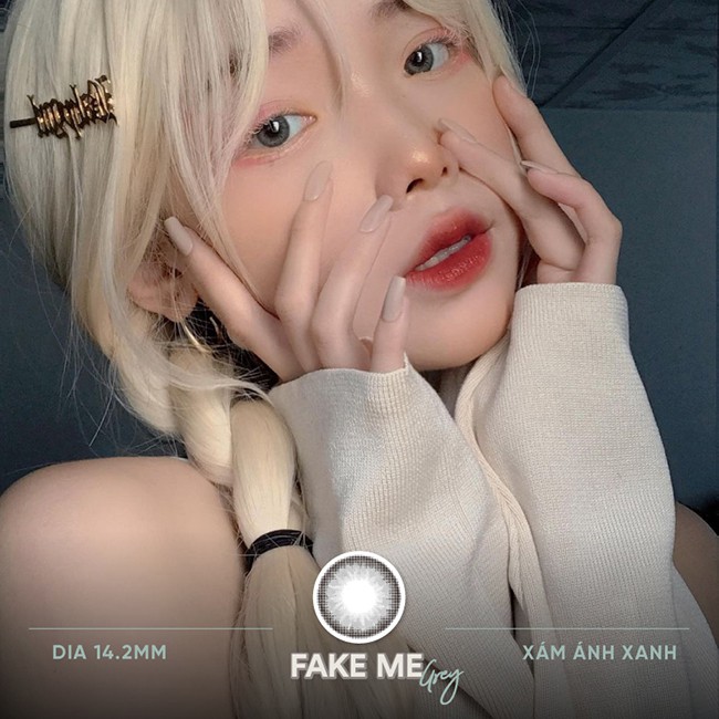 [Mã SKAMLTSM9 giảm 10% đơn 99K] Kính áp tròng LENS NICE FAKE ME GRAY - Fake me Collection 14,2mm