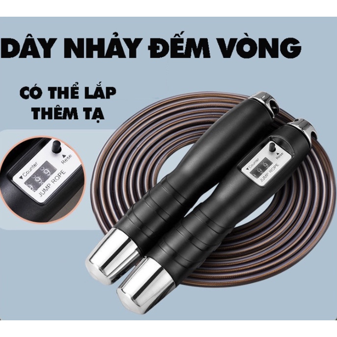 Dây nhảy thể lực lõi thép đếm vòng, nhảy dây giảm cân hiệu quả