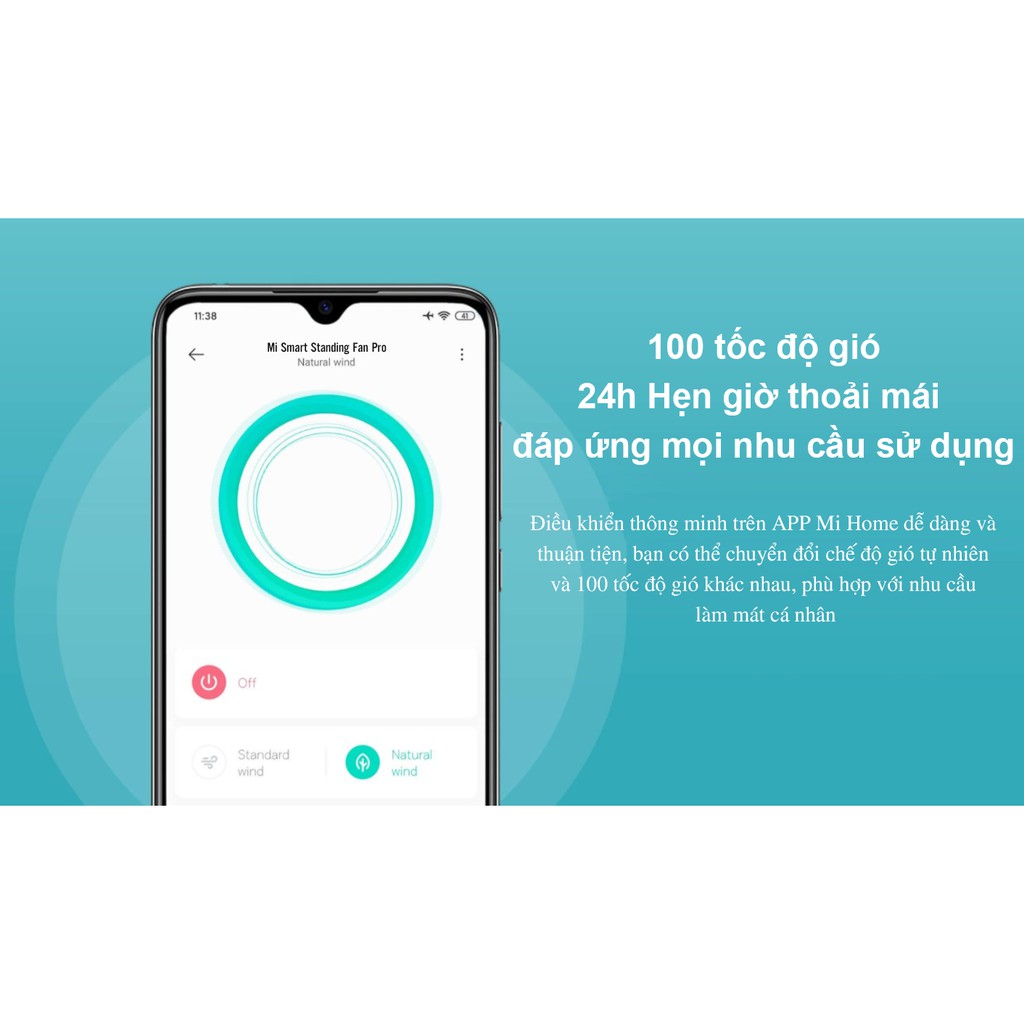  Quạt đứng thông minh tích điện Mi Smart Standing Fan Pro bản quốc tế