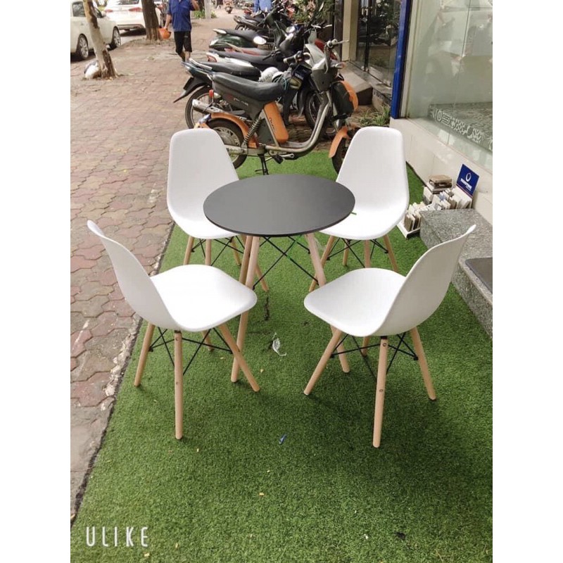 Ghế nhựa Cafe - Văn Phòng chân gỗ nhập khẩu EAMES Đủ Màu