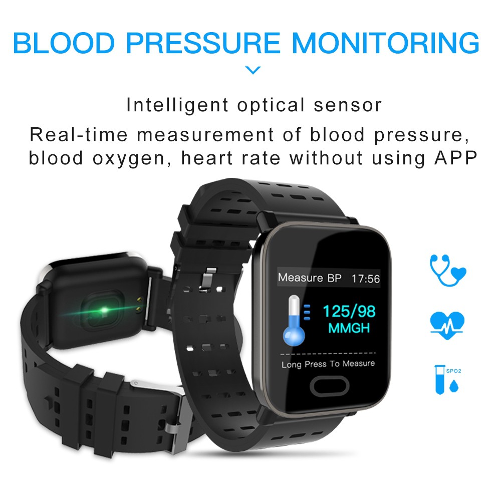 A6 Bluetooth Smartwatch Water Resistant Blood Pressure Monitor / Heart Rate