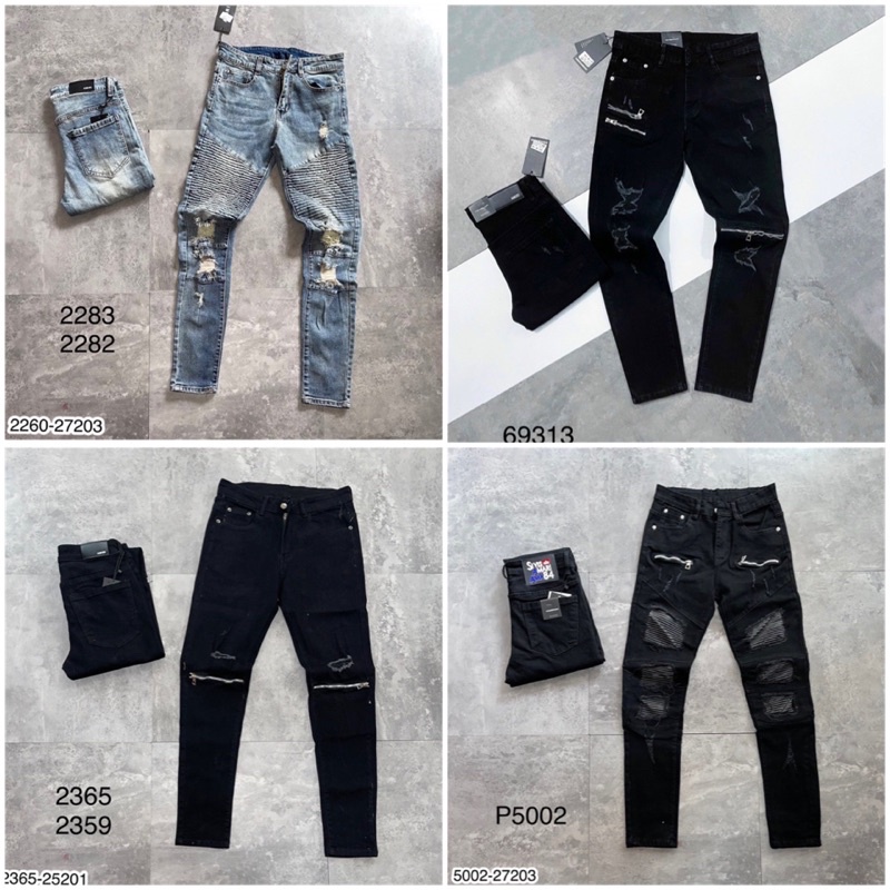 Quần Jeans AMR Nam Rách Vá Khoá Xanh Siêu Đẹp - Quần Bò Nam Nhiều Mẫu Mới Đa Dạng Đang Siêu Hot Trend Hiện Nay