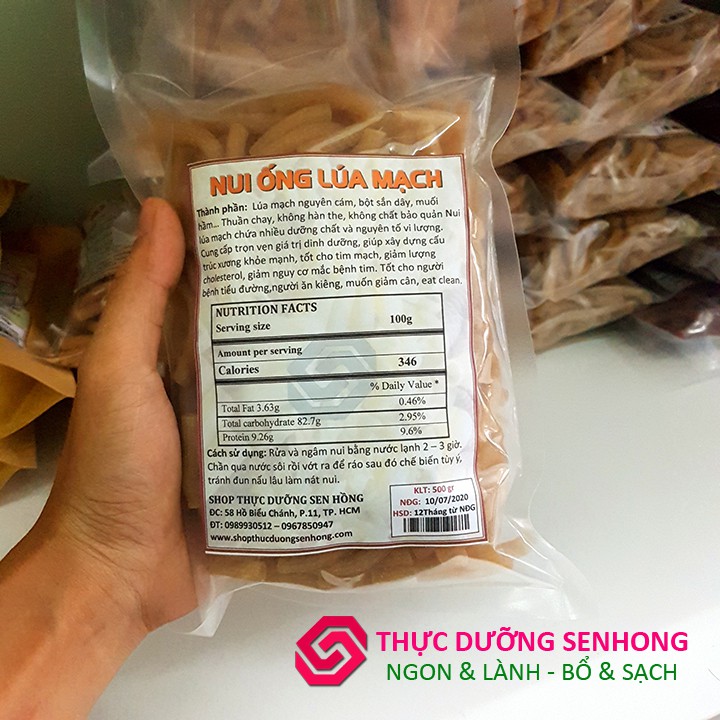 Nui ỐNG Lúa Mạch (500gr) Nui lúa mạch nguyên cám, không hóa chất phẩm màu | BigBuy360 - bigbuy360.vn