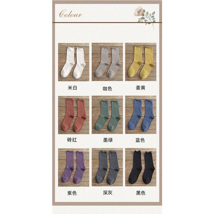 Đôi Vớ Nhung Ống Dài Màu Trơn Thời Trang Thu Đông Phong Cách Nhật Bản Dành Cho Nữ