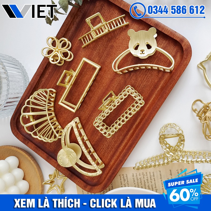 Kẹp Tóc Cặp Tóc Càng Cua Kim Loại Cỡ Vừa 8cm Hàn Quốc Đẹp Hot Trend