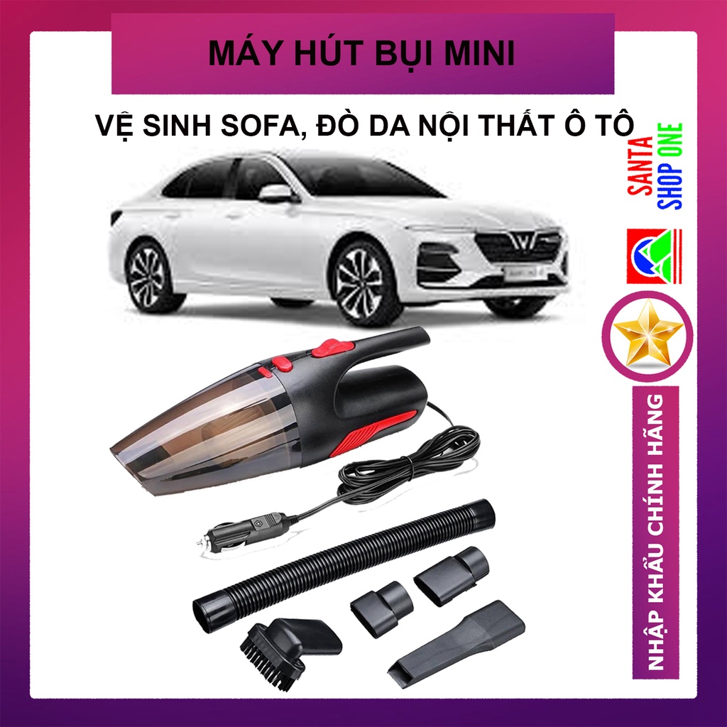 [ BH 1 Đổi 1 ] Máy hút bụi xe hơi - Máy hút bụi cầm tay mini điện áp 12V cho ô tô cực khoẻ santacompany