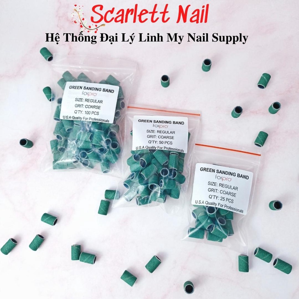 Set 25 50 100 Đầu Mài Móng Tay Forpro Xanh Nhám/Mịn Chuyên Dùng Để Mài Móng Nail