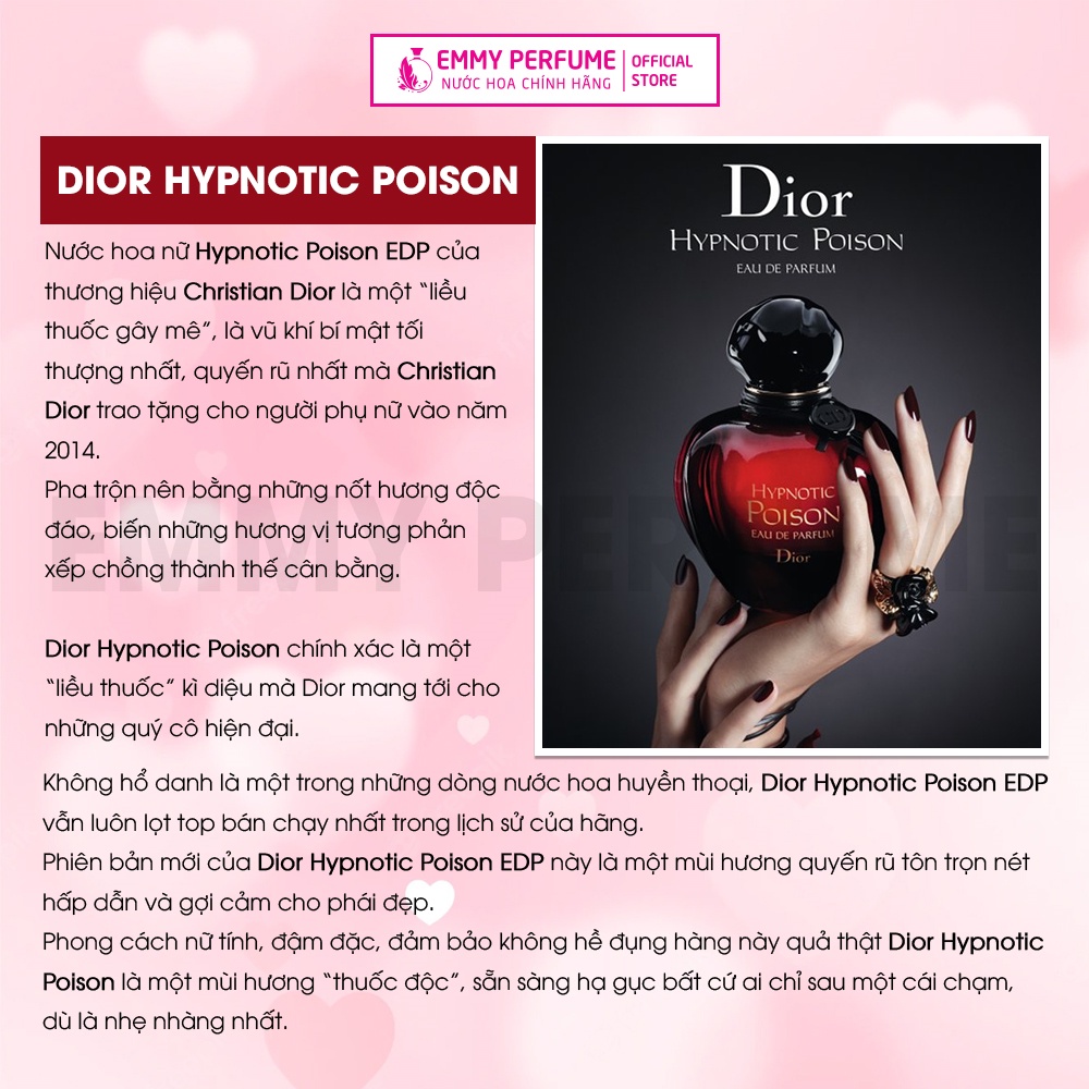 Nước hoa Nữ Dior HYPNOTIC POISON Hương VỊ TRÁI CẤM - Quyến rũ, mạnh mẽ, thu hút EmmyPer