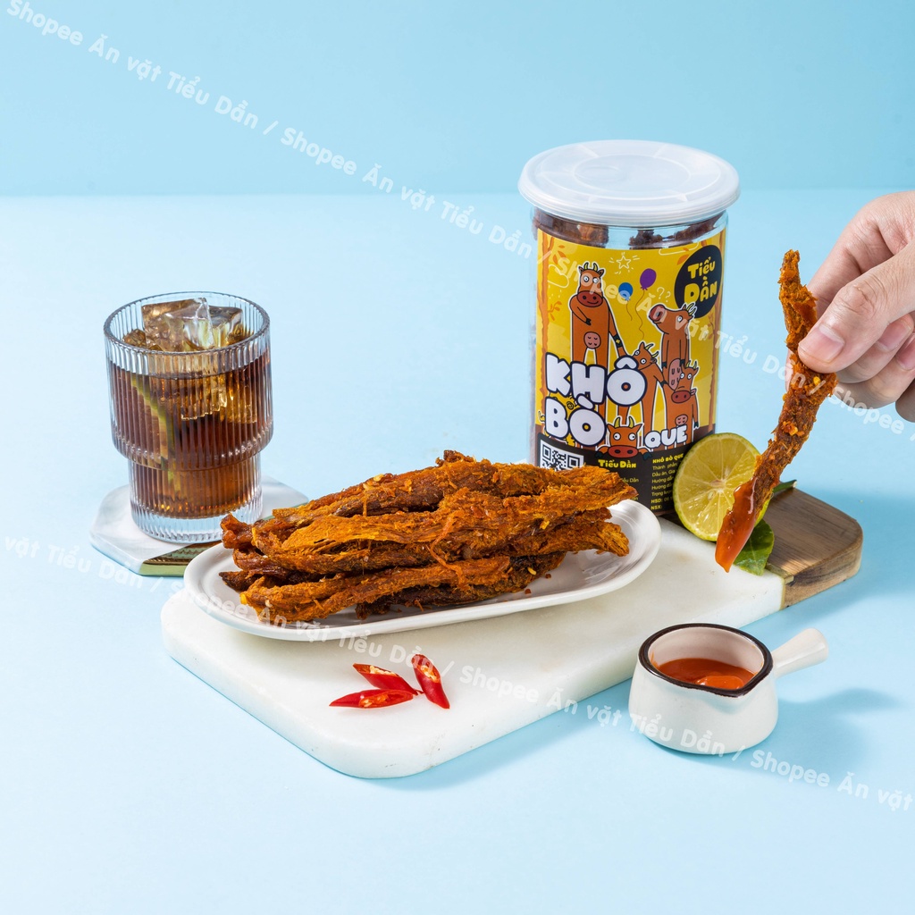 Khô bò que hũ lớn 250g Tiểu Dần đồ ăn vặt vừa ngon vừa rẻ | BigBuy360 - bigbuy360.vn