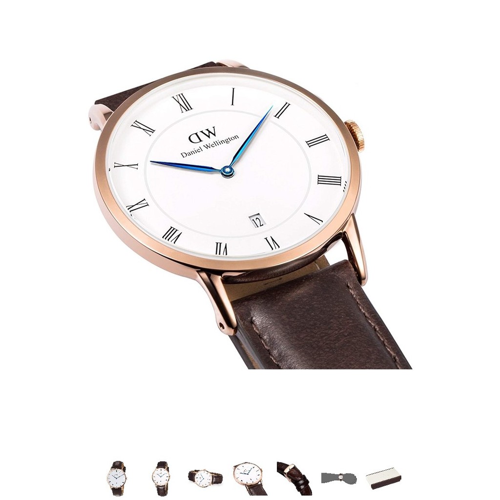 Đồng hồ Daniel Wellington Dapper Bristol (mặt 38mm, dây 20mm, dày 7mm) Rose Gold NAM Kim xanh