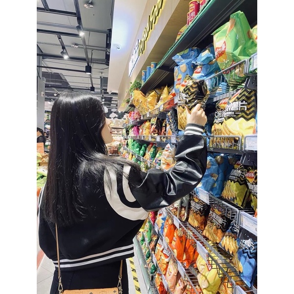 ÁO KHOÁC BOMBER DÁNG LỬNG CROPTOP CHO NỮ PHONG CÁCH STREETWEAR