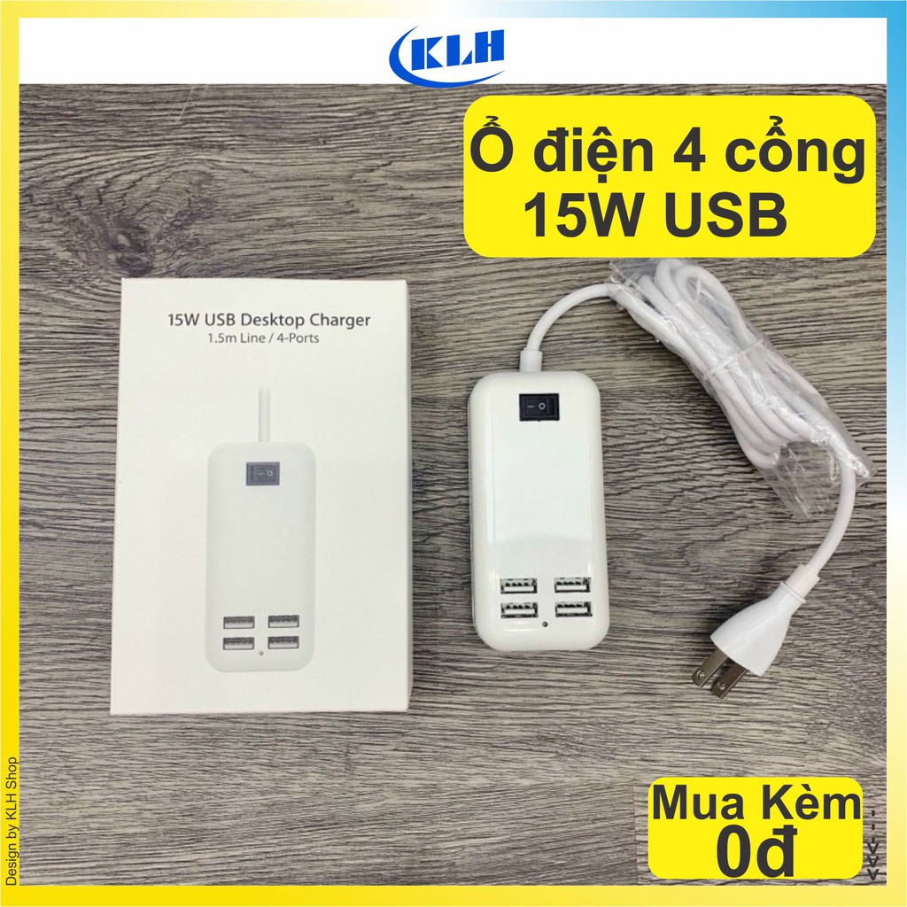 Ổ điện sạc đa năng thông minh, 2 ổ cắm điện, 3 sạc usb 2,4A - 4 cổng usb 15W công tắc tắt bật KLH shop