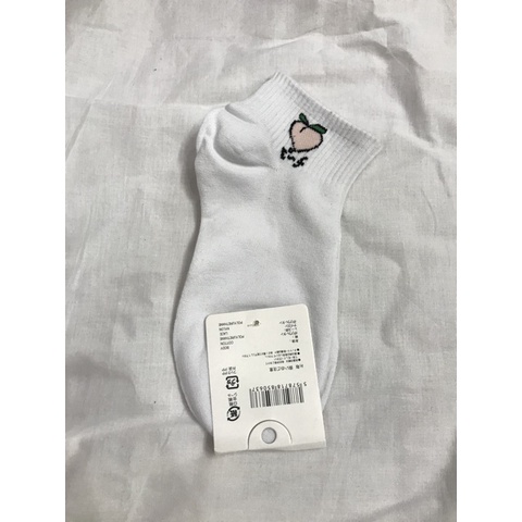 Tất Trắng Hình Hoa Qủa Nữ,Nam Chất Không Xù,Thấm Hút Mồ Hôi Phong Cách Hàn Quốc Năm 2022