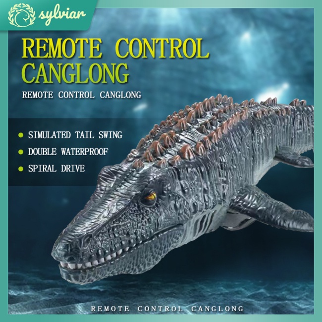 Đồ Chơi Tàu Ngầm Điều Khiển Từ Xa Khủng Long Mosasaurus Có Đèn Phun Nước Cho Trẻ Em