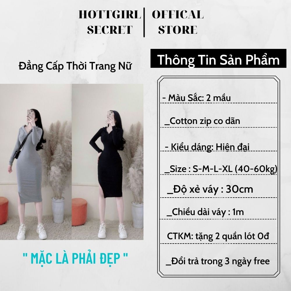 Váy body dài tay sexy nữ dáng dài chất mềm mại,co dãn 4 chiều,tôn 3 vòng triệt để,Thiết kế độc quyền Hottgirl Scret 2021 | BigBuy360 - bigbuy360.vn