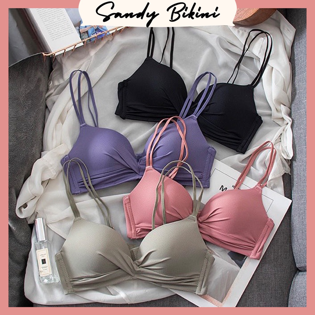 Áo Lót Nữ Thông Hơi Không Gọng Chéo Ngực Dây Tạo kiểu Xuất Hàn