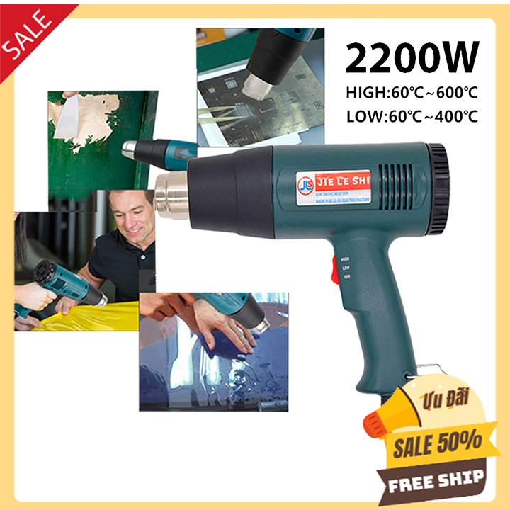 Máy Khò Nhiệt Cầm Tay, Thổi Hơi Nóng 2200W Chính Hãng