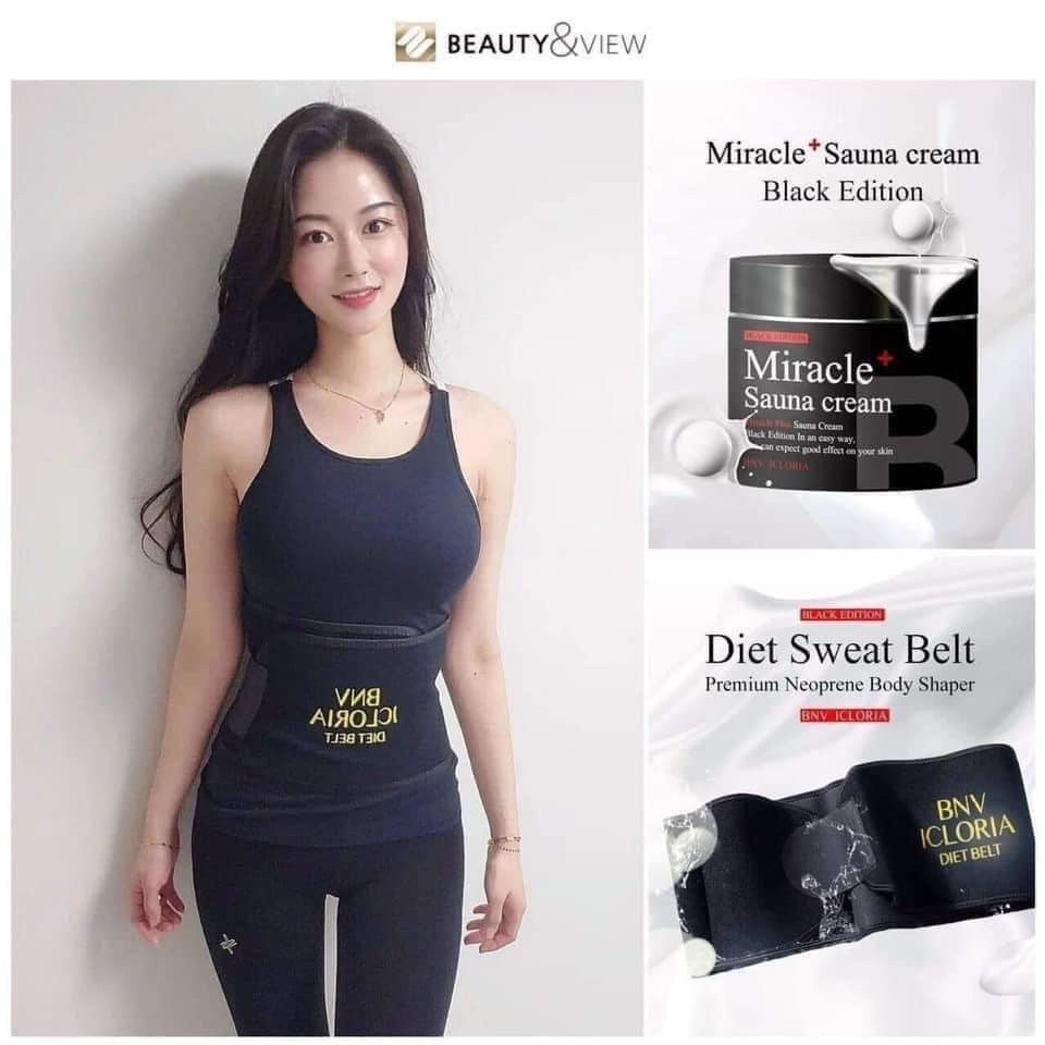 Kem tan mỡ lạnh Miracle Sauna Cream Black Edition 500g Nội địa Hàn Quốc